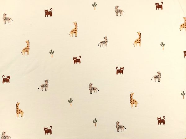 Jersey , Afrikatiere, ecru Jersey , Afrikatiere, ecru