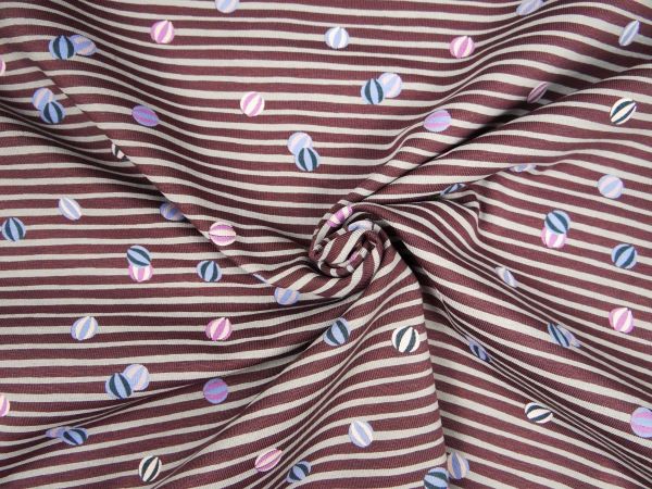 k10056-045-2 Jersey Streifen & Bälle mauve