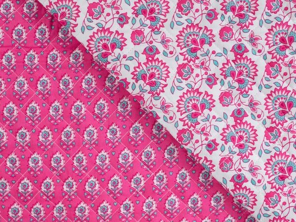 Steppstoff , gequiltet, Watte-Inlet, pink
