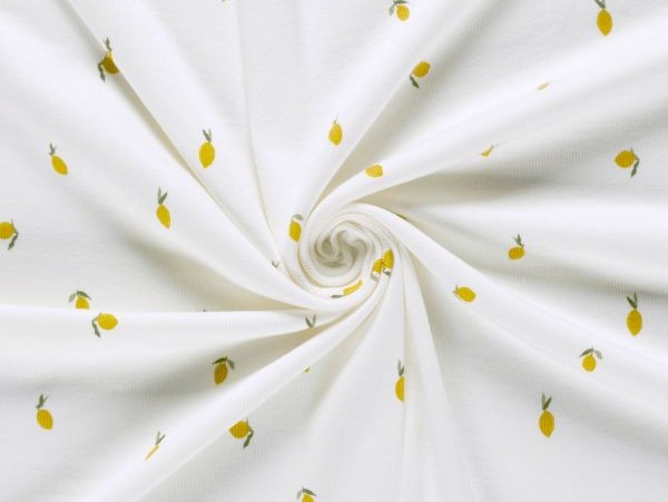 Jersey , Rippjersey, kleine Frucht, ecru Jersey , Rippjersey, kleine Frucht, ecru