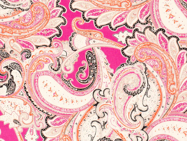 Leinen / Viskose Paisley pink