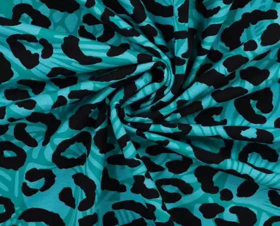 Jersey, French Terry, Animalprint, tiffany