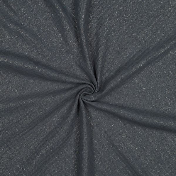 Musselin,rauchblau, dunkel, mit Glanz