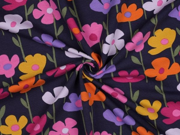 Jersey French Terry bunte Blumen 