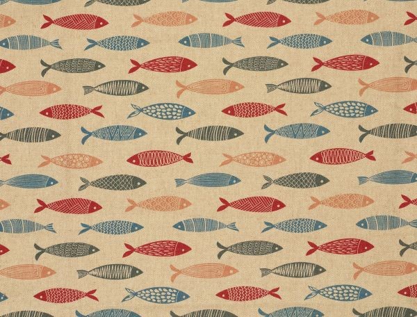 Dekostoff Fischschwarm, bunt