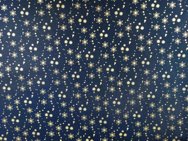 Webstoff Baumwolle , Goldsternchen, marine Webstoff Baumwolle , Goldsternchen, marine