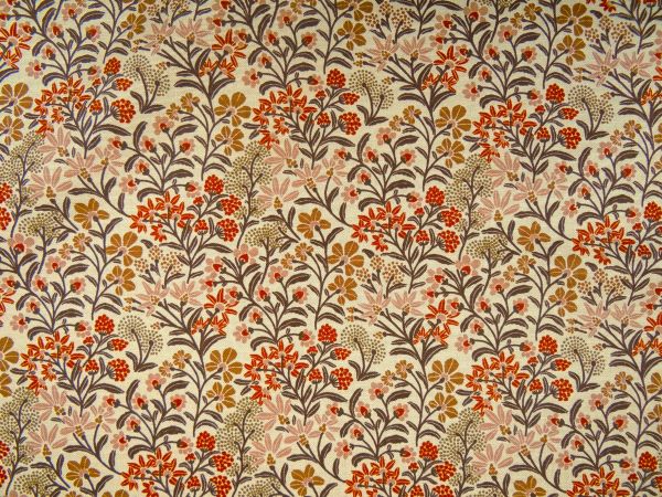 ve05985-003 Dekostoff kleine Blümchen, sand/braun