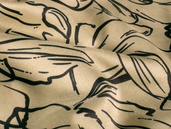 Wildleder, elastisch ,beige , florales Muster