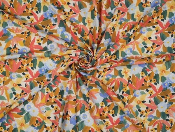 Bluse, Blumenmeer, allover orange