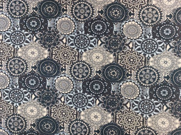 100 % Baumwolle , Mandala, blau gedeckt 100 % Baumwolle , Mandala, blau gedeckt