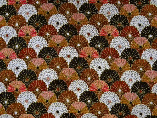 saf-zuzuki-rouz Dekostoff, Jacquard, Blütenfächer ,rost