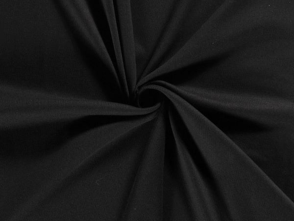 Jersey , Rippenware, schwarz Jersey , Rippenware, schwarz