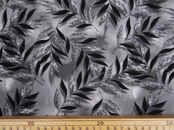 Softshell Blätter grau