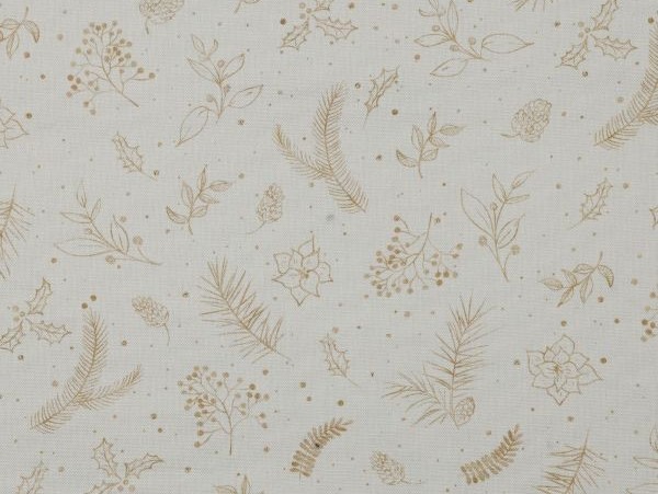 Dekostoff Weihnachtszweige, off white 