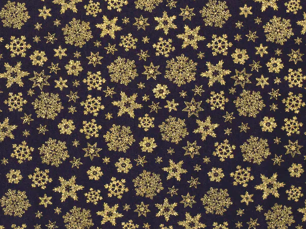 Webstoff Baumwolle goldene Schneeflocken Webstoff Baumwolle goldene Schneeflocken