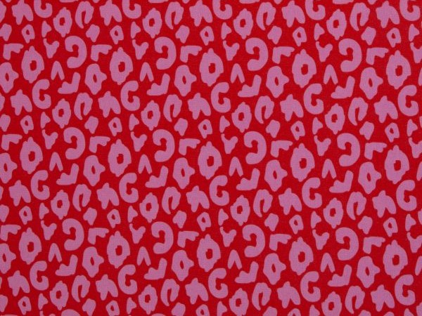 Dekostoff , Animalprint, rot /rosa