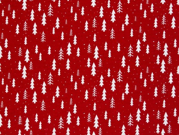 Dekostoff Bäumchen rot 