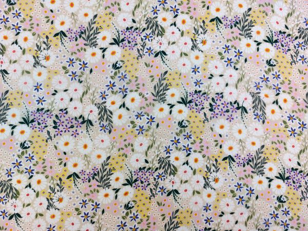 Chiffon, Wiesenblümchen, hell bunt