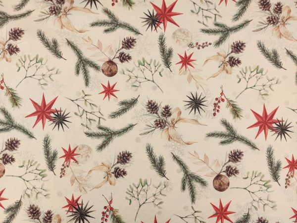 Dekostoff, traditionelle Motive , ecru Dekostoff, traditionelle Motive , ecru