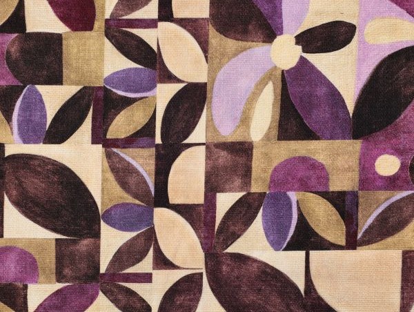 Dekostoff, abstraktes Muster , aubergine Dekostoff, abstraktes Muster , aubergine